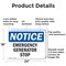 Signmission Generator Emergency Stop, 24 in W x Rectangle, Aluminum OS-2PACK-NS-A-1824-L-13098 - alternate 4
